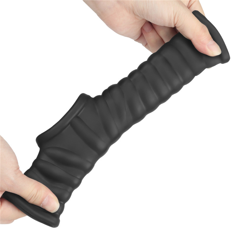 Эрекционный рукав с вибрацией Vibrating Wave Knights Ring with Scrotum Sleeve Black