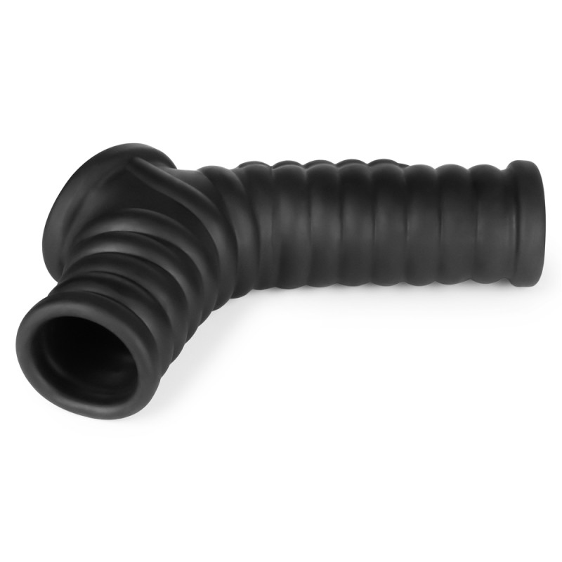 Эрекционный рукав с вибрацией Vibrating Wave Knights Ring with Scrotum Sleeve Black