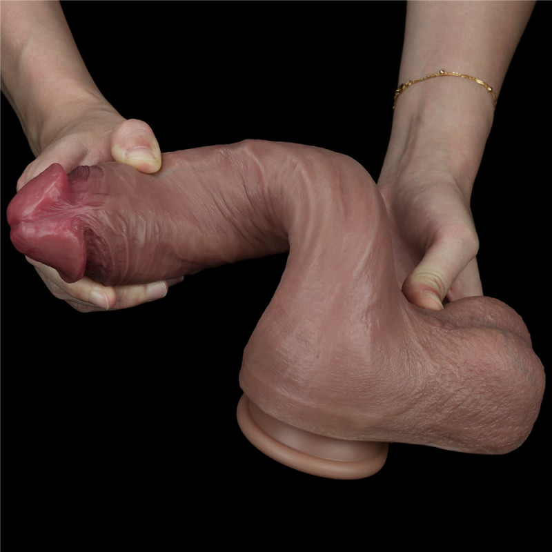 Реалистичный фаллоимитатор гигант 10.5 Dual layered Platinum Silicone Cock, 27 см