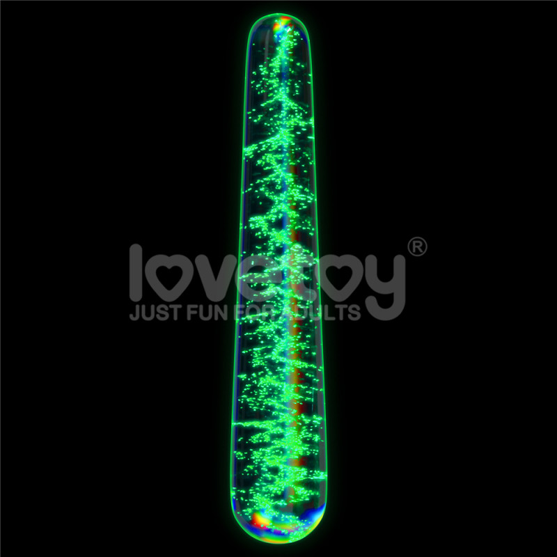 Стеклянный фаллоимитатор светящийся в темноте Glow-in-the-dark Twilight Gleam Glass Dildo-Slim Fantasy