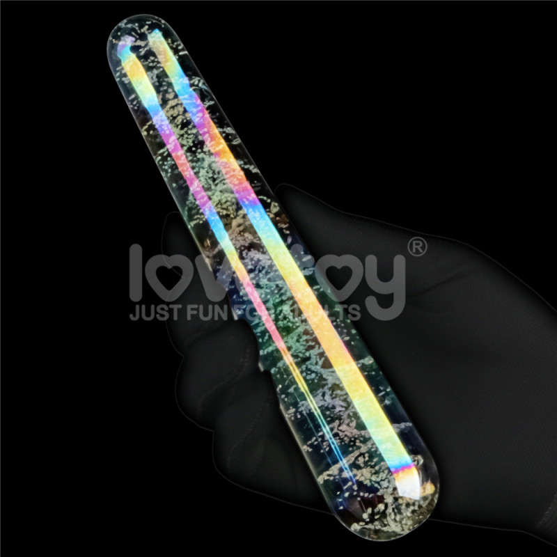 Стеклянный фаллоимитатор светящийся в темноте Glow-in-the-dark Twilight Gleam Glass Dildo-Slim Fantasy