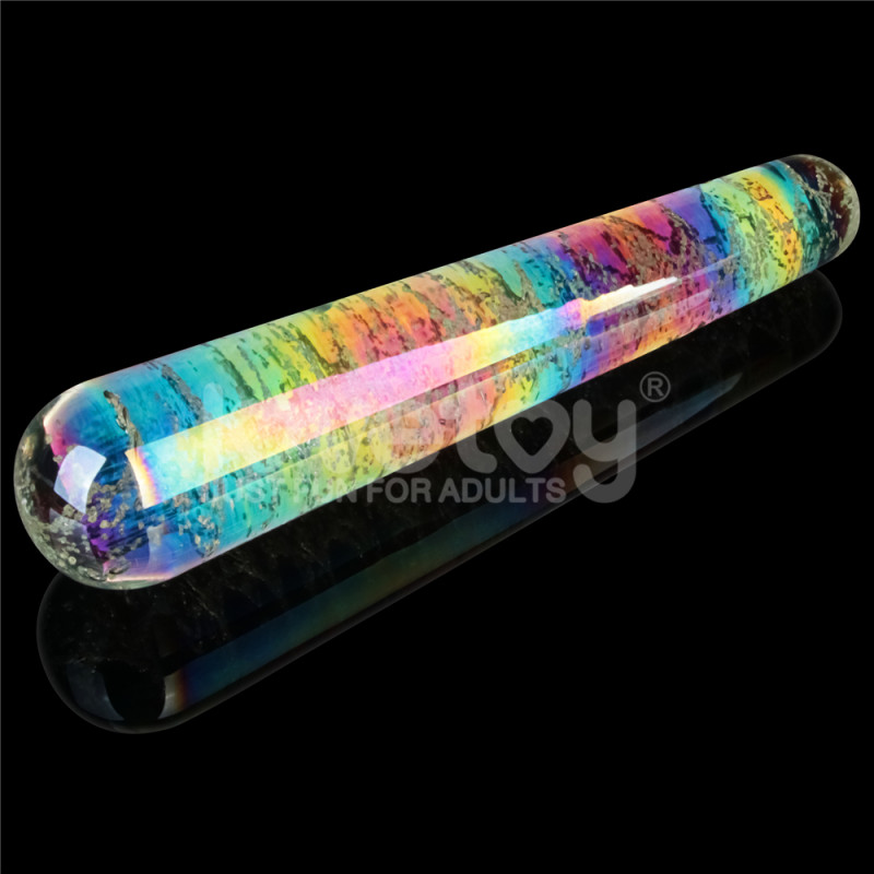 Стеклянный фаллоимитатор светящийся в темноте Glow-in-the-dark Twilight Gleam Glass Dildo-Slim Fantasy