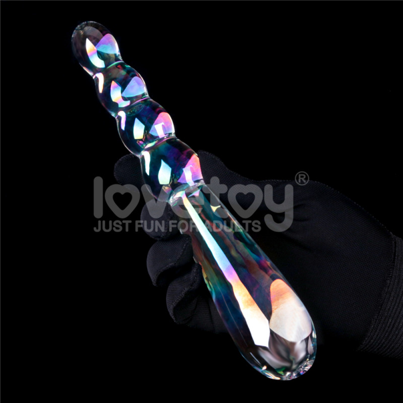 Стеклянный фаллоимитатор Twilight Gleam Glass Dildo Rising Ripples