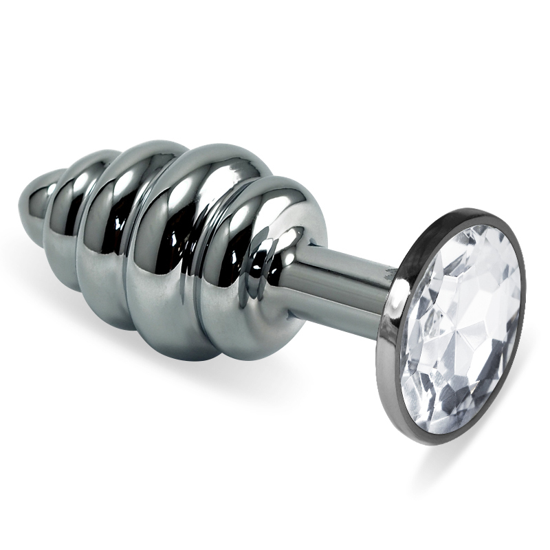 Металлическая анальная пробка спираль Love Toy Rosebud Spiral Metal Plug Clear