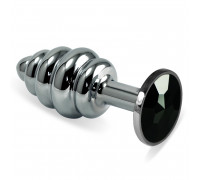 Металлическая анальная пробка спираль Love Toy Rosebud Spiral Metal Plug Black