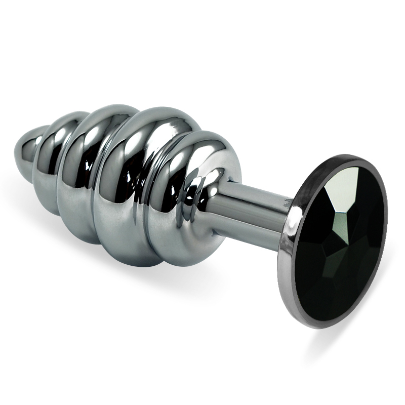 Металлическая анальная пробка спираль Love Toy Rosebud Spiral Metal Plug Black