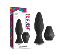 Анальная вибро-пробка со стразой с пультом ДУ Fervent Remote Control Vibrating Silicone Butt Plug