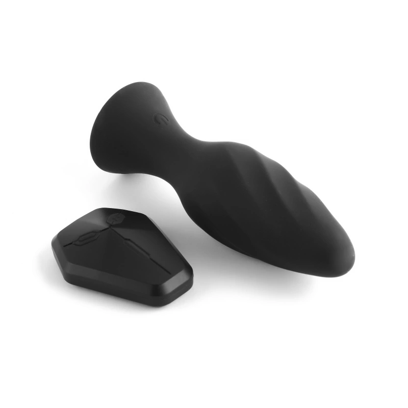 Анальная вибро-пробка со стразой с пультом ДУ Fervent Remote Control Vibrating Silicone Butt Plug