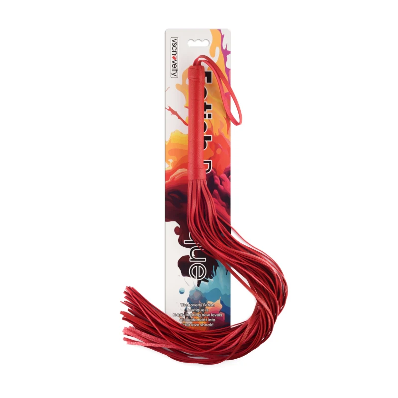 Плетка длинная Fetish Boutique Delux Extra-Long Flogger Red