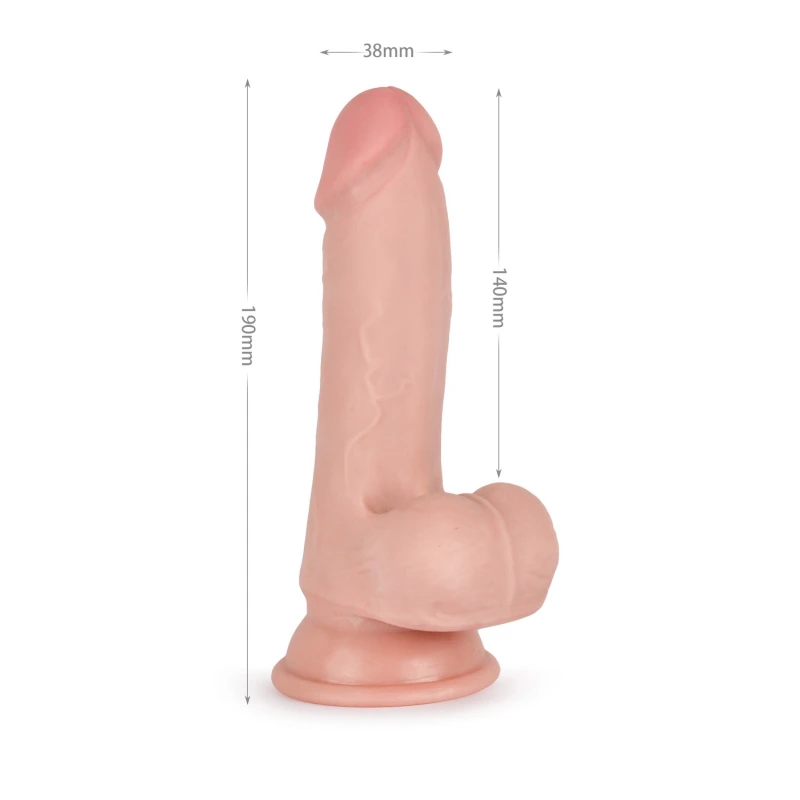 Реалистичный фаллоимитатор 7.5" Knight Cock 3D Triple Density Dildo, 19 см