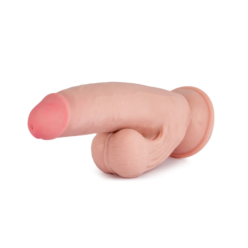 Реалистичный фаллоимитатор с подвижной мошонкой 9" Knight Cock 3D Triple Density Dildo with Swinging Balls, 23 см