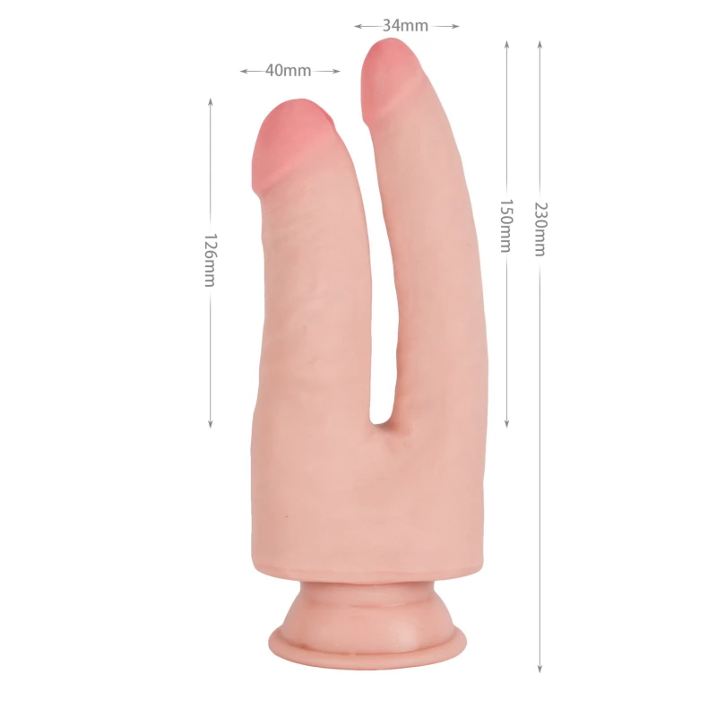 Двойной реалистичный фаллоимитатор 9" Knight Cock 3D Triple Density Double Penetrator