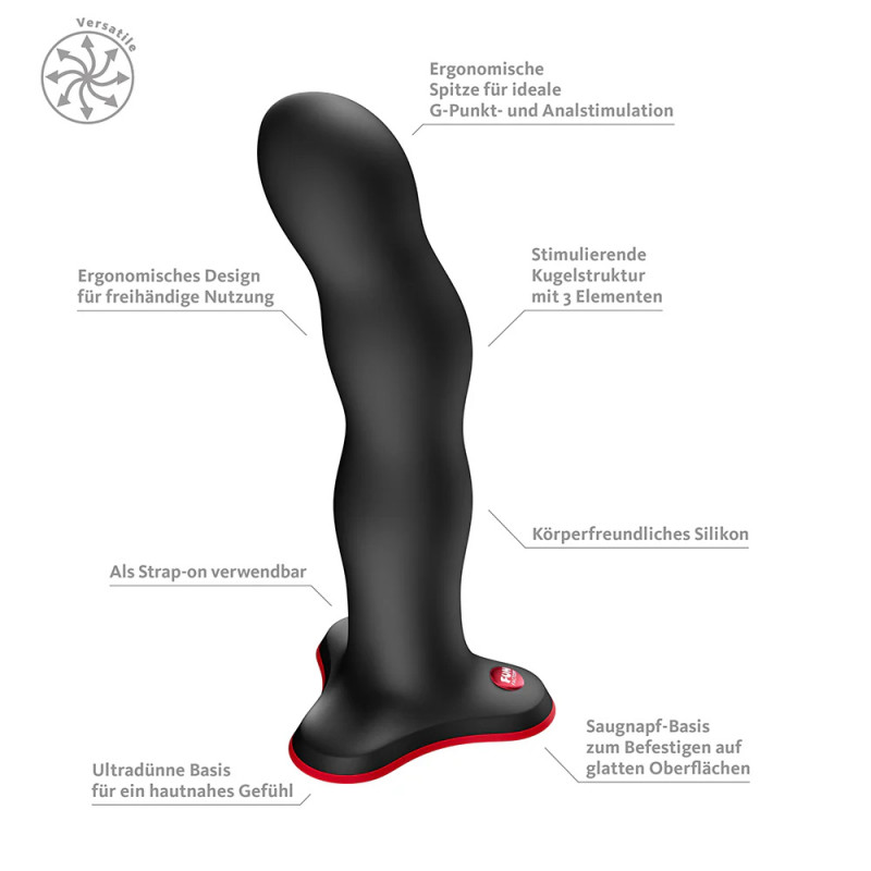 Фаллоимитатор с вибро шариками черный Fun Factory Bouncer black