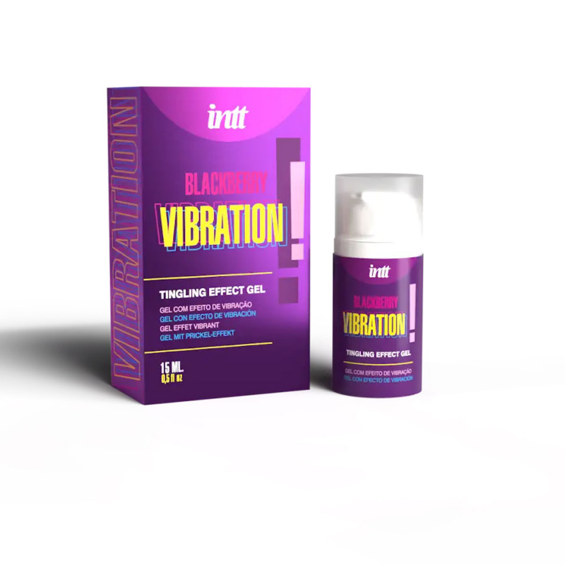 Жидкий вибратор со вкусом ежевики INTT VIBRATION BLACK BERRY, 15 мл