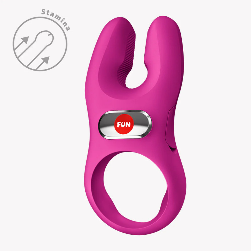 Эрекционное кольцо с вибрацией розовое Fun Factory Nos XL pink