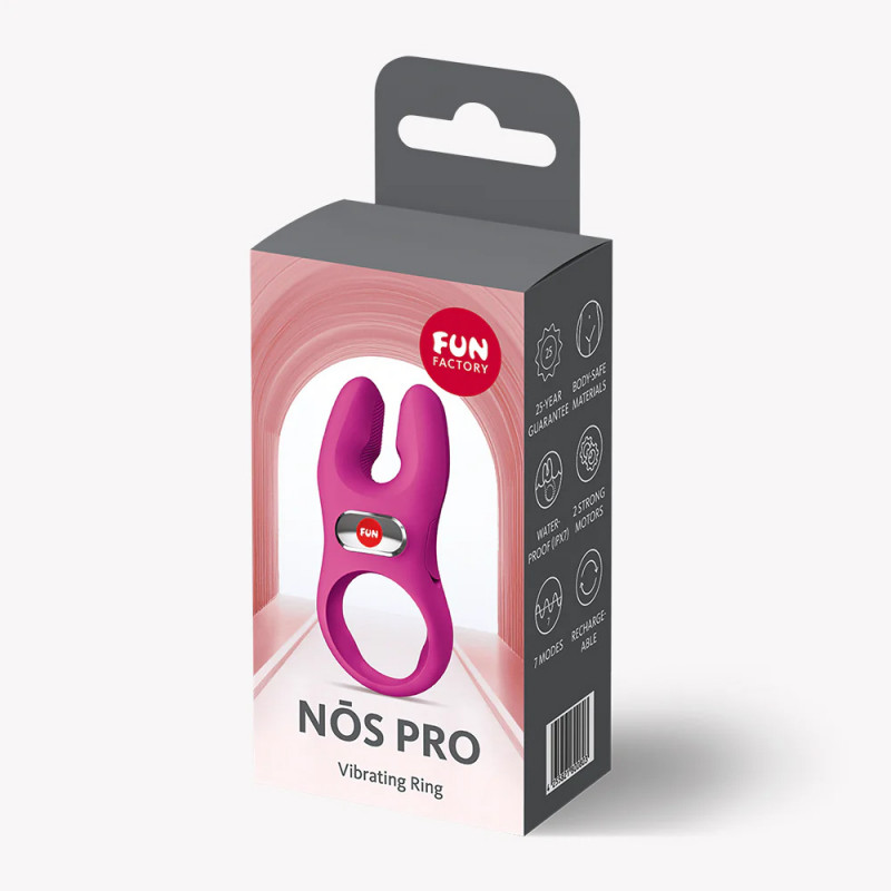 Эрекционное кольцо с вибрацией розовое Fun Factory Nos XL pink