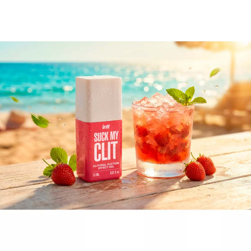 Жидкий вибратор со вкусом дикой клубники Intt SUCK MY CLIT Wild Strawberry