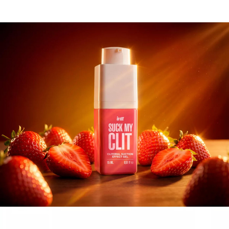 Жидкий вибратор со вкусом дикой клубники Intt SUCK MY CLIT Wild Strawberry