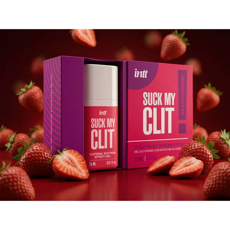 Жидкий вибратор со вкусом дикой клубники Intt SUCK MY CLIT Wild Strawberry