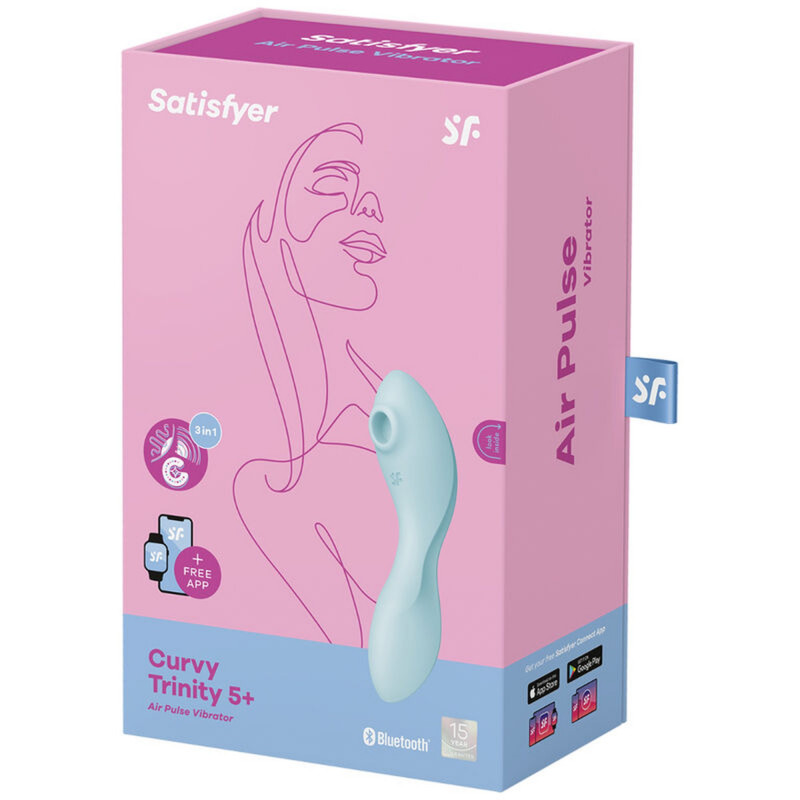 Вакуумный стимулятор Satisfyer Curvy Trinity 5 Connect blue