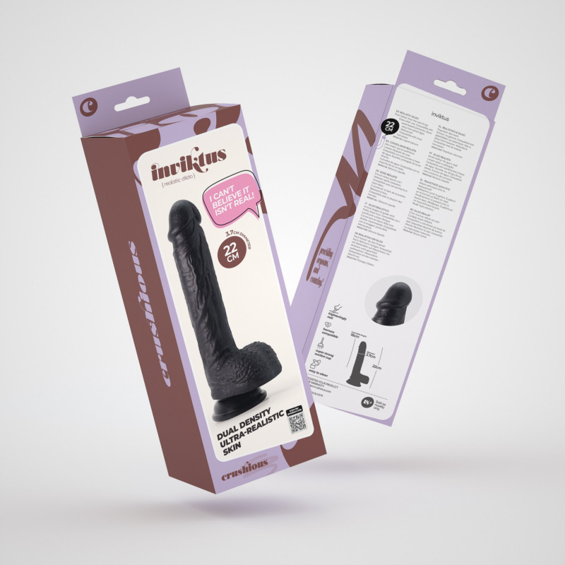 Фаллоимитатор черный CRUSHIOUS INVIKTUS 8 LIQUID SILICONE DILDO BLACK, 22 см