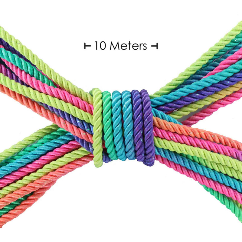 Веревка для бондажа разноцветная Ouch Polyester Bondage Rope - 32.8 ft / 10 м