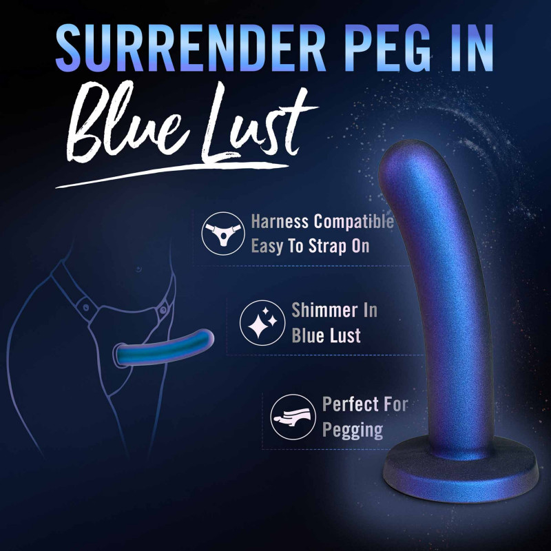 Гладкий синий фаллоимитатор TEMPTASIA SURRENDER PEG INTERMEDIATE, 14,6 см