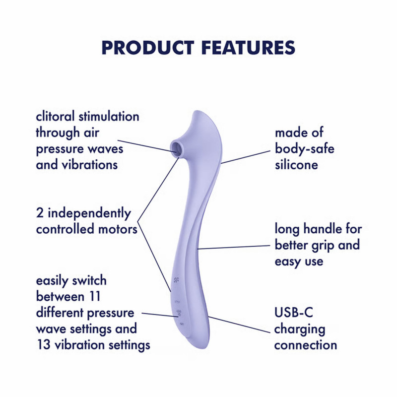 Вакуумный стимулятор клитора с вибрацией 2 в 1 Satisfyer Easy Lover