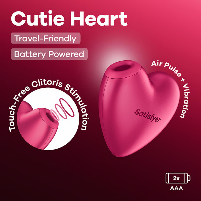 Вакуумный стимулятор клитора с вибрацией 2 в 1 Satisfyer Cutie Heart