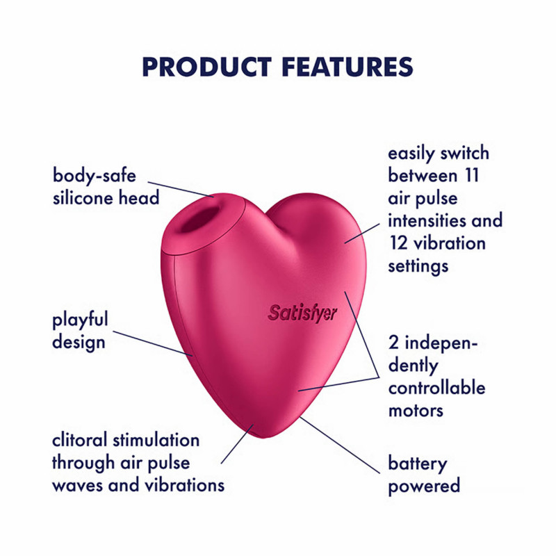 Вакуумный стимулятор клитора с вибрацией 2 в 1 Satisfyer Cutie Heart