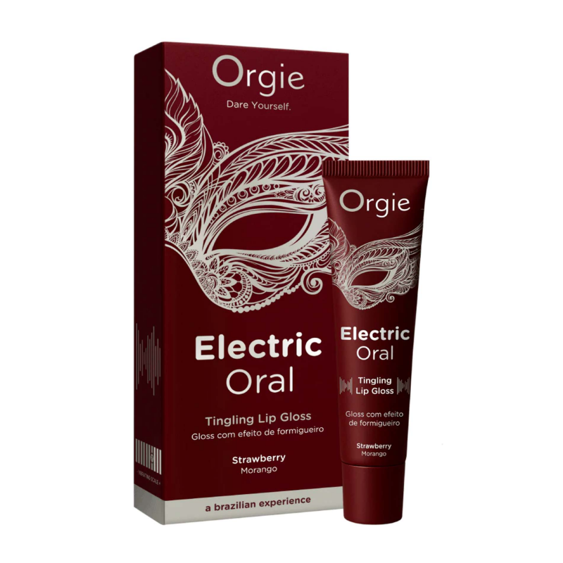 Блеск для губ со вкусом клубники Orgie Electric Oral Tingling Lip Gloss, 10 мл