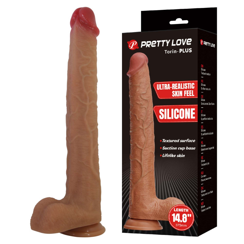 Реалистичный фаллоимитатор гигант Pretty Love Torin-PLUS – Realistic Silicone Dildo, 37,5 см