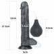 Кончающий фаллоимитатор LoveToy 11'' Squirt Extreme Dildo - черный, 27,5 см