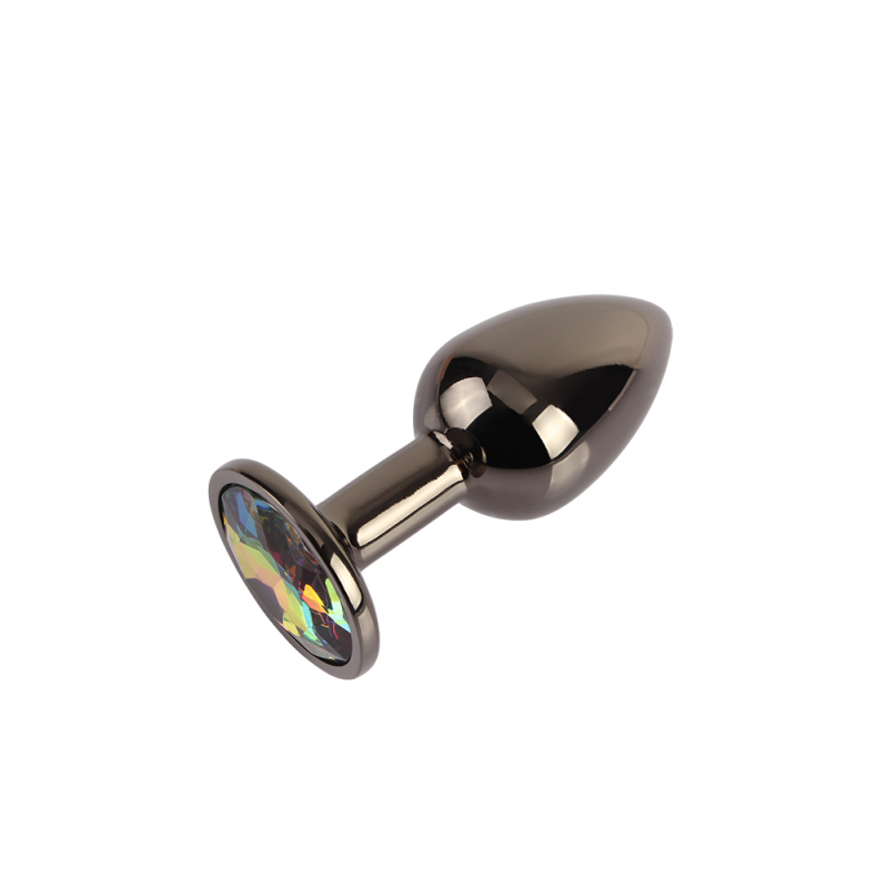 Анальная пробка черная со стразой размер S MATRIX MONT Tungsten Black Gem Butt Plug