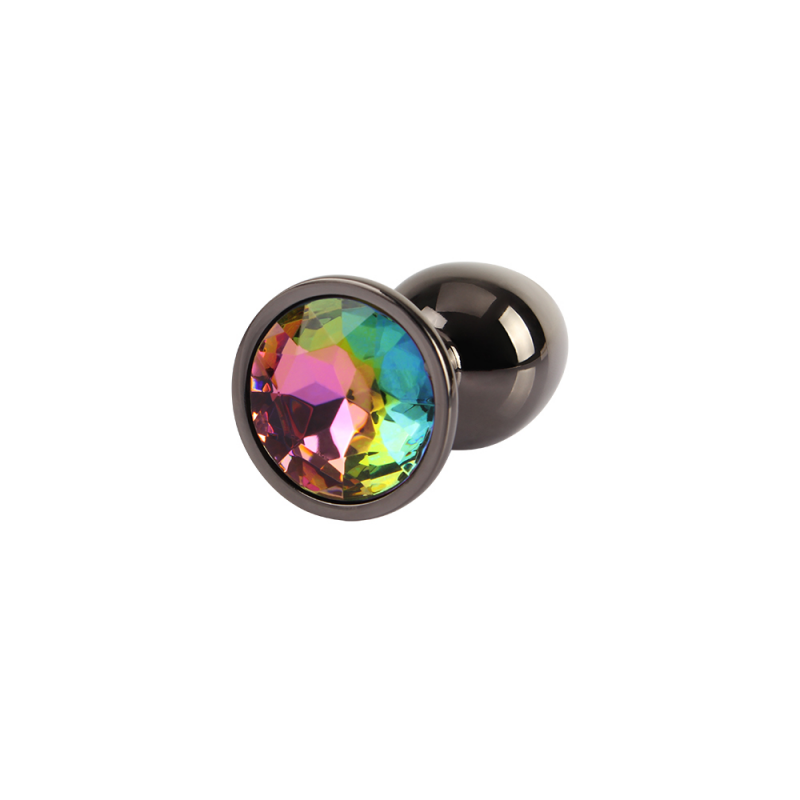 Анальная пробка черная со стразой размер S MATRIX MONT Tungsten Black Gem Butt Plug