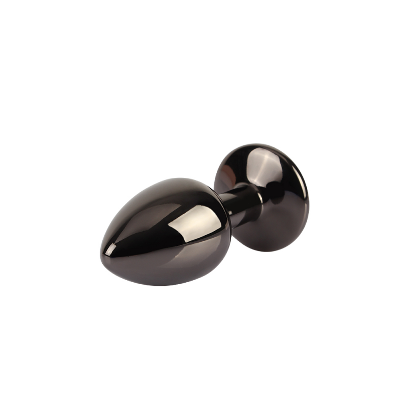 Анальная пробка черная со стразой размер S MATRIX MONT Tungsten Black Gem Butt Plug