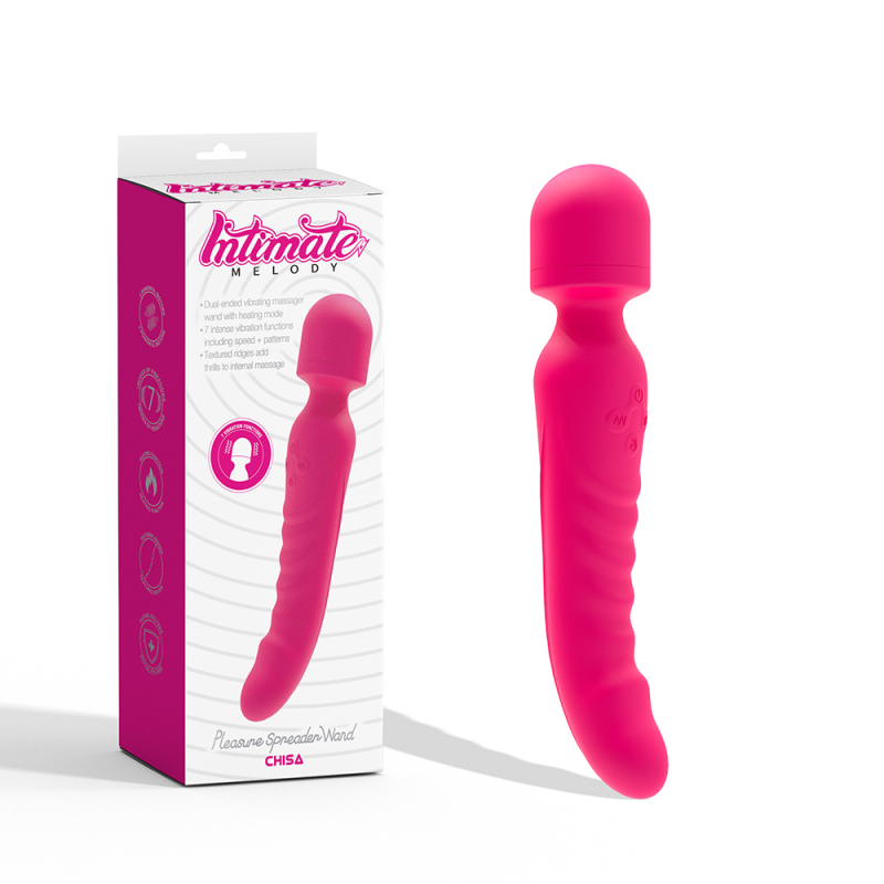 Вибратор массажер 2 в 1 с подогревом Intimate Melody Pleasure Spreader Wand-Pink