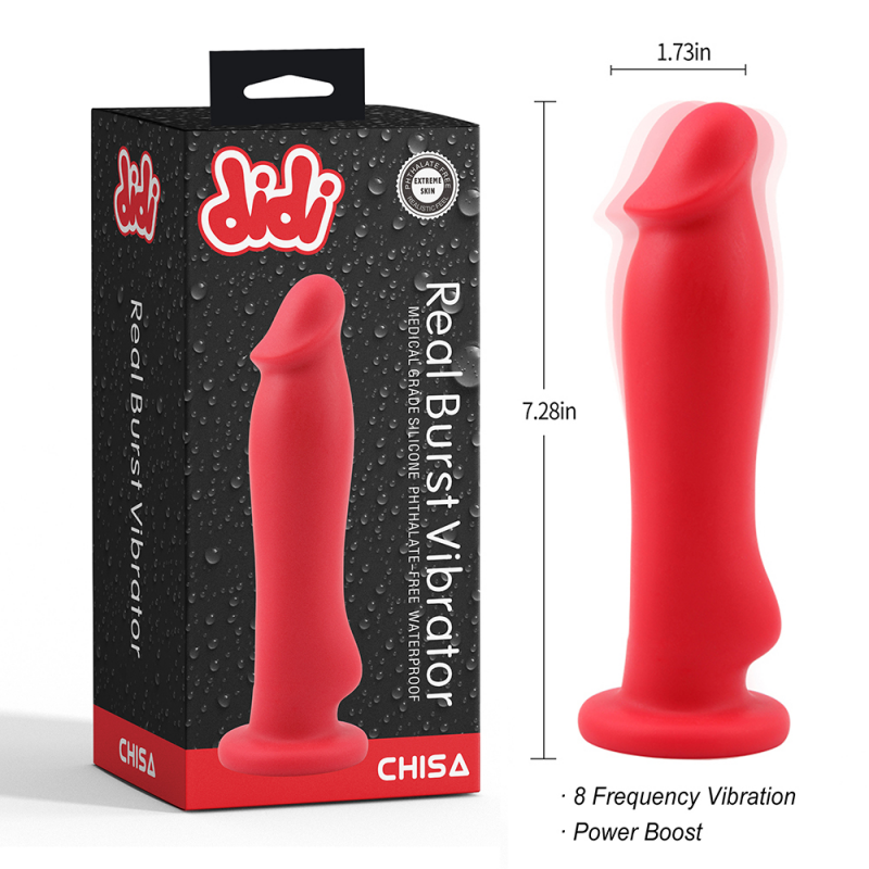 Реалистичный вибратор красный DiDi Real Burst Vibrator, 18,5 см