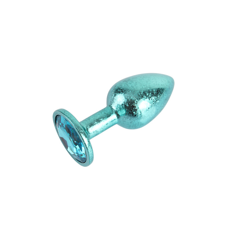 Анальная пробка со стразой размер S MATRIX MONT Nebula Blue Gem Butt Plug