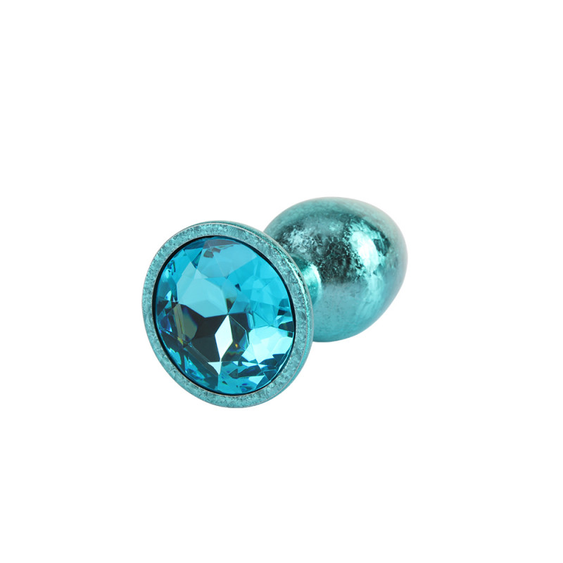 Анальная пробка со стразой размер S MATRIX MONT Nebula Blue Gem Butt Plug