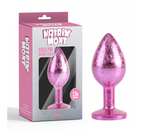 Анальная пробка со стразой размер M MATRIX MONTNebula Pink Gem Butt Plug