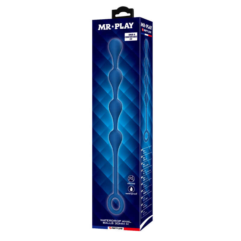 Анальная цепочка размер M Mr Play Blue 4 balls