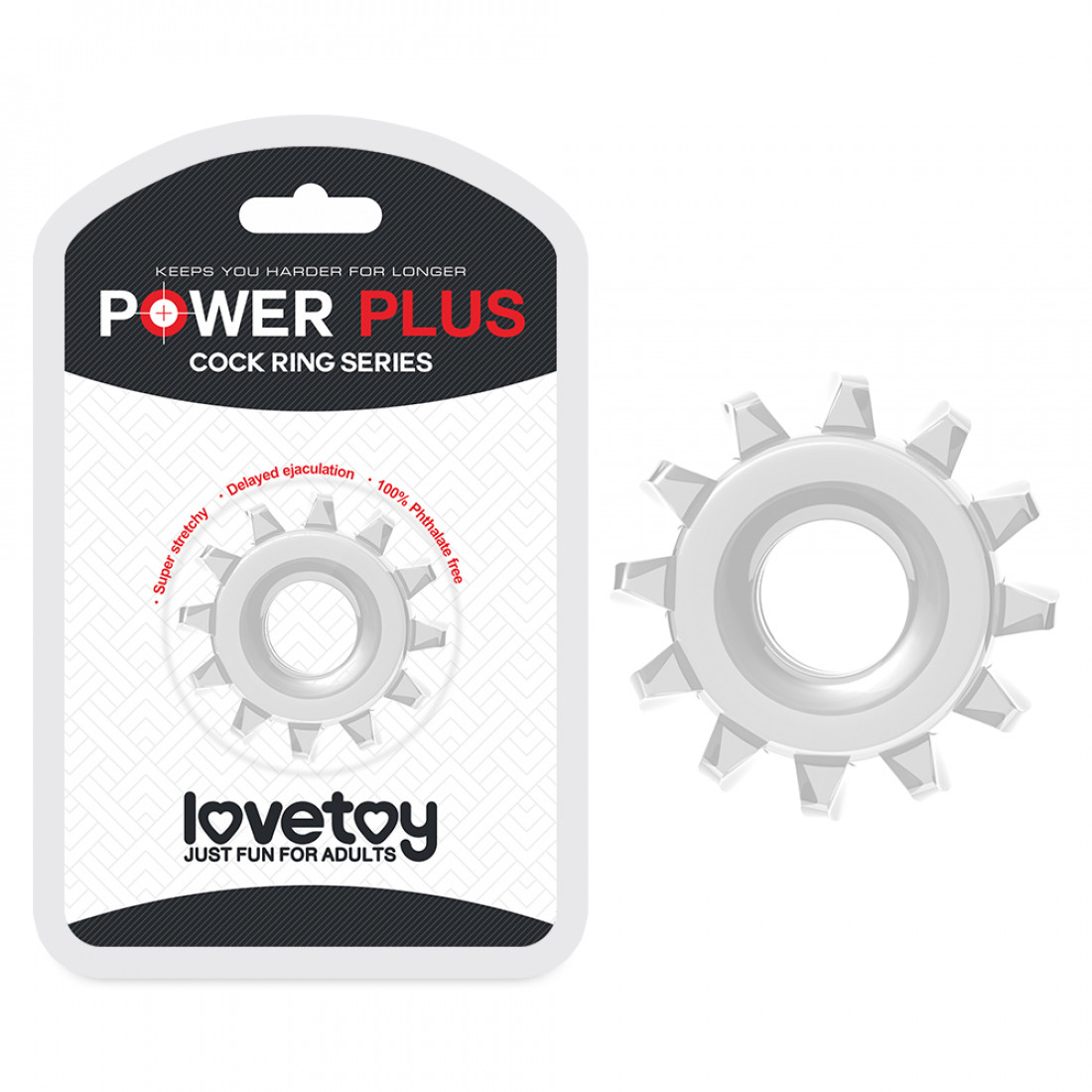 Эрекционное кольцо LoveToy POWER PLUS Cockring Flower Clear