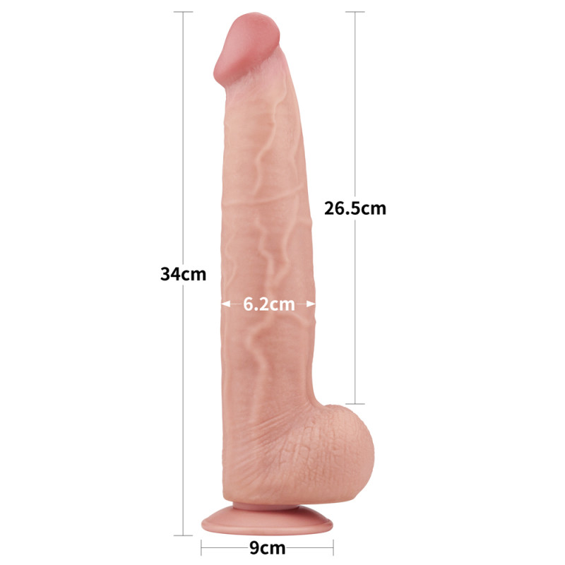 Фаллоимитатор гигант с подвижной кожей LoveToy 13.5'' King Sized Sliding Skin Dual Layer Dong, 34 см