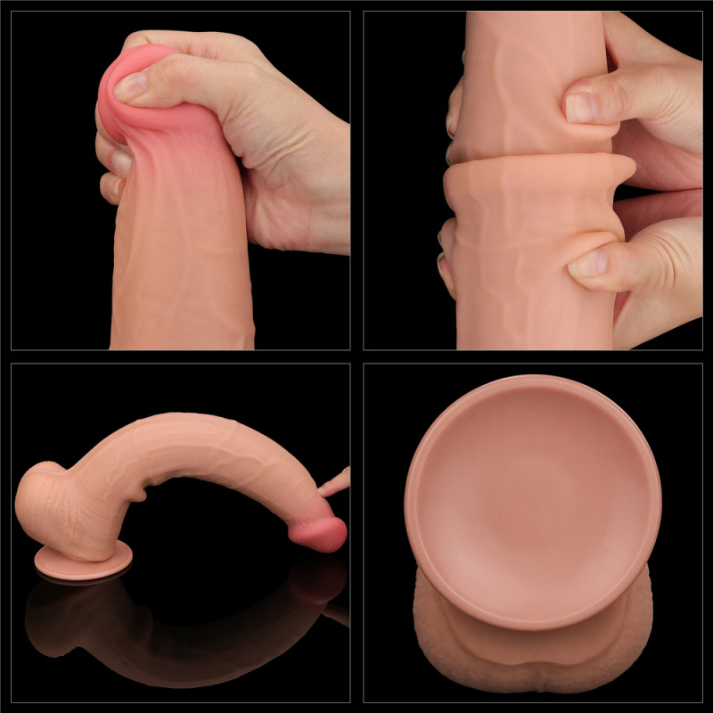 Фаллоимитатор гигант с подвижной кожей LoveToy 13.5'' King Sized Sliding Skin Dual Layer Dong, 34 см