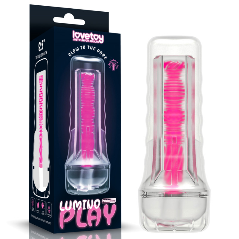Мастурбатор светящийся в темноте LoveToy 8.5'' Lumino Play Masturbator - Pink Glow