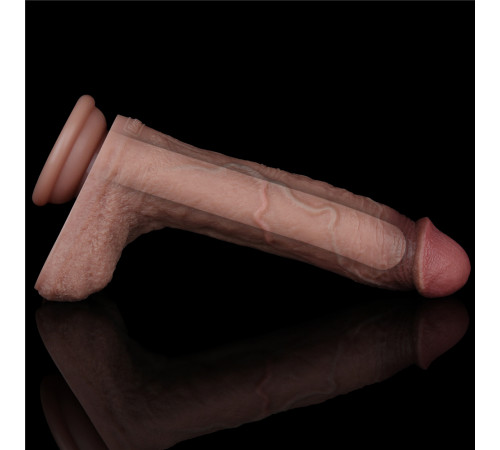 Реалистичный фаллоимитатор LoveToy 8.5'' Dual Layered Silicone Cock, 21,5 см