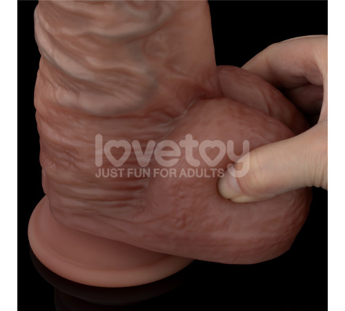 Реалистичный фаллоимитатор гигант LoveToy 10.5'' Dual Layered Silicone Cock XXL, 27 см