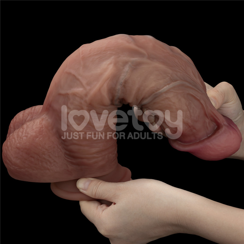 Реалистичный фаллоимитатор гигант LoveToy 10.5'' Dual Layered Silicone Cock XXL, 27 см