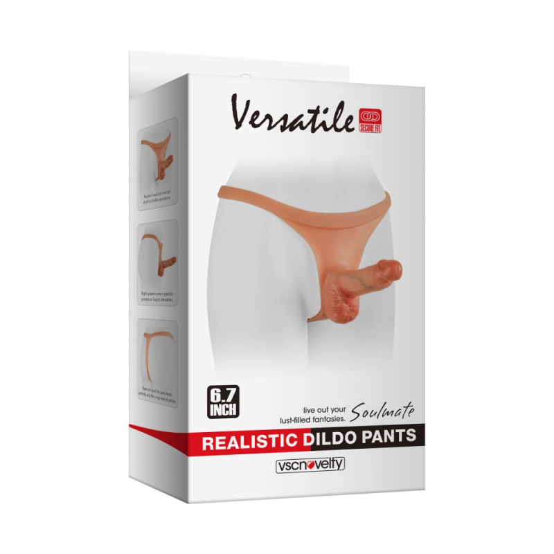 Реалистичный страпон на стрингах с эффектом натуральной кожи VSCN Versatile Extreme Realistic Dildo Pants, 17 см